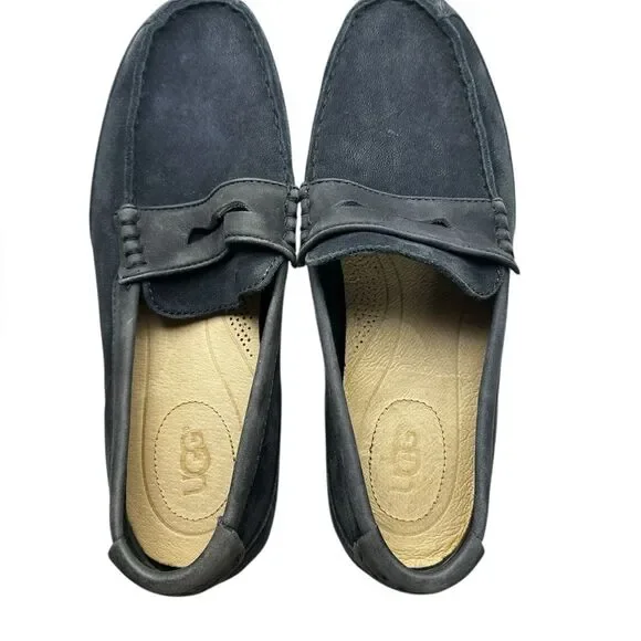 UGG Henrick Men’s Blue Leather Driving Loafers Size 9 US Slip-On Comfort Shoes - Picture 5 of 9